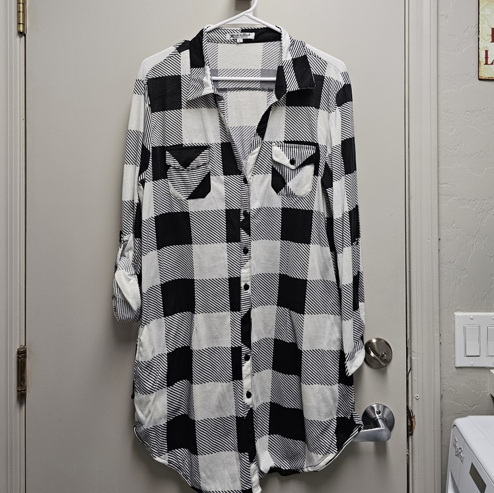 White Mark Shirt Dress